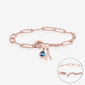 Initial Birthstone w/ Paper Clip Bracelet | Bracelets by DORADO