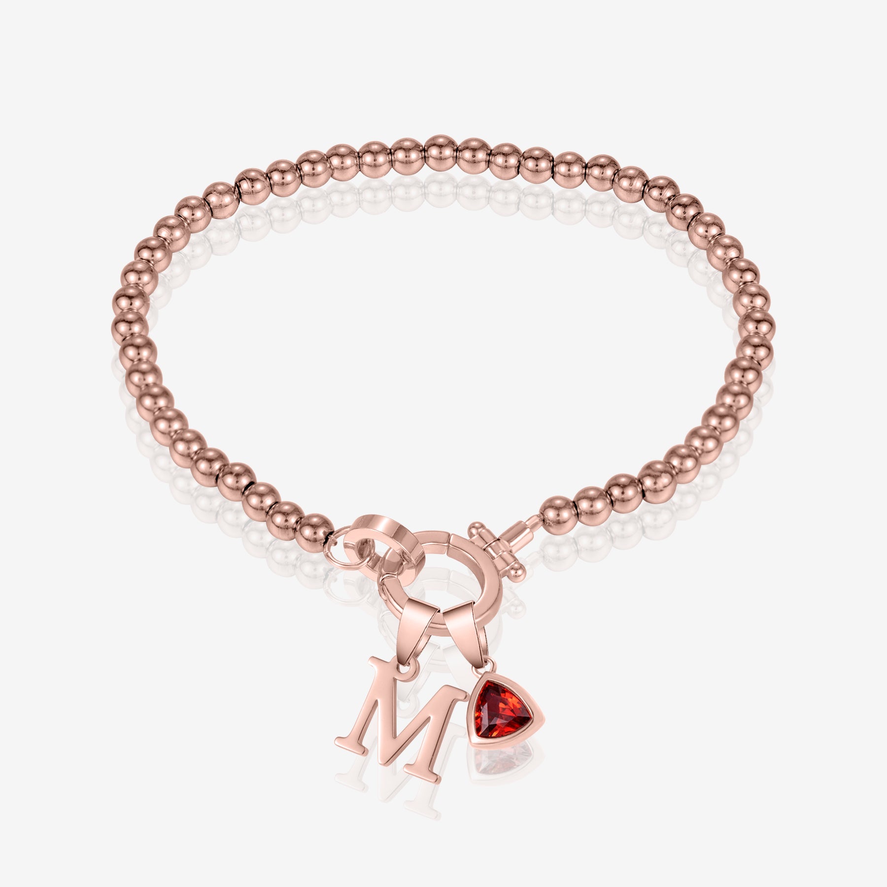 Initial Birthstone w/ Bead Bracelet | Bracelets by DORADO