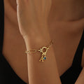 Initial Birthstone w/ Paper Clip Bracelet | Bracelets by DORADO