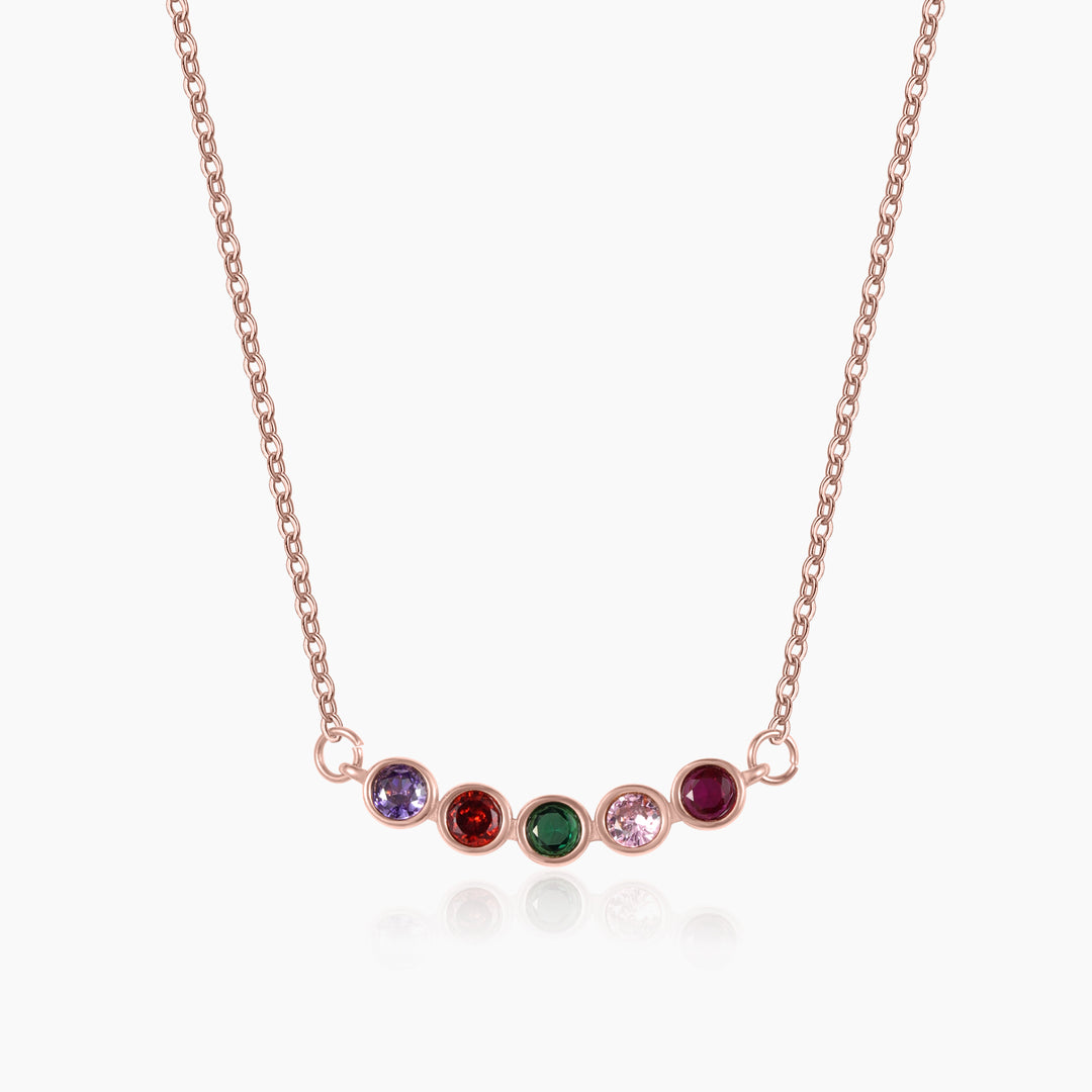 Family Birthstone Bezel Necklace | DORADO