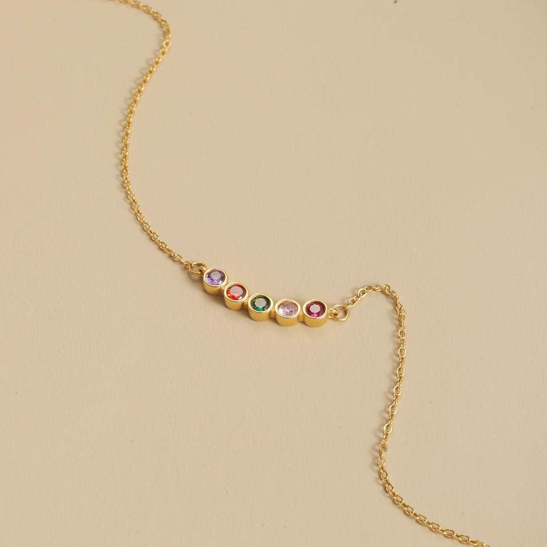 Family Birthstone Bezel Necklace | DORADO