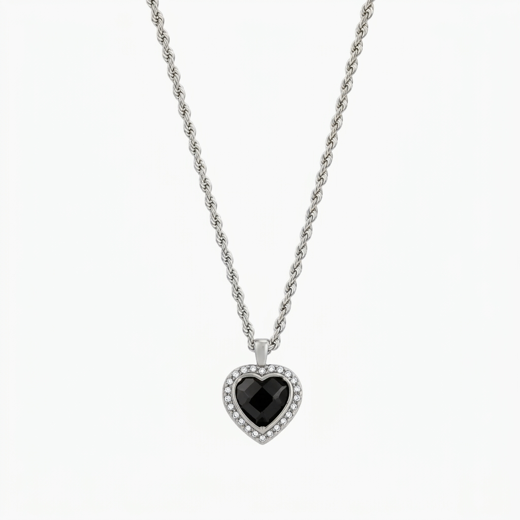 Iced Heart Pendant Necklace | DORADO