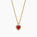 Iced Heart Pendant Necklace