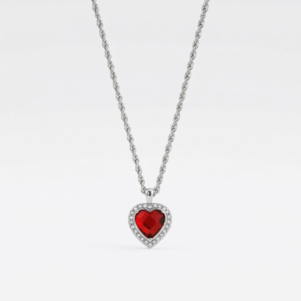 Iced Heart Pendant Necklace | DORADO
