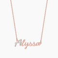 Iced Letter Script Name Necklace