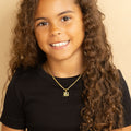 Kids Gothic Letter Necklace w/ Cuban Chain