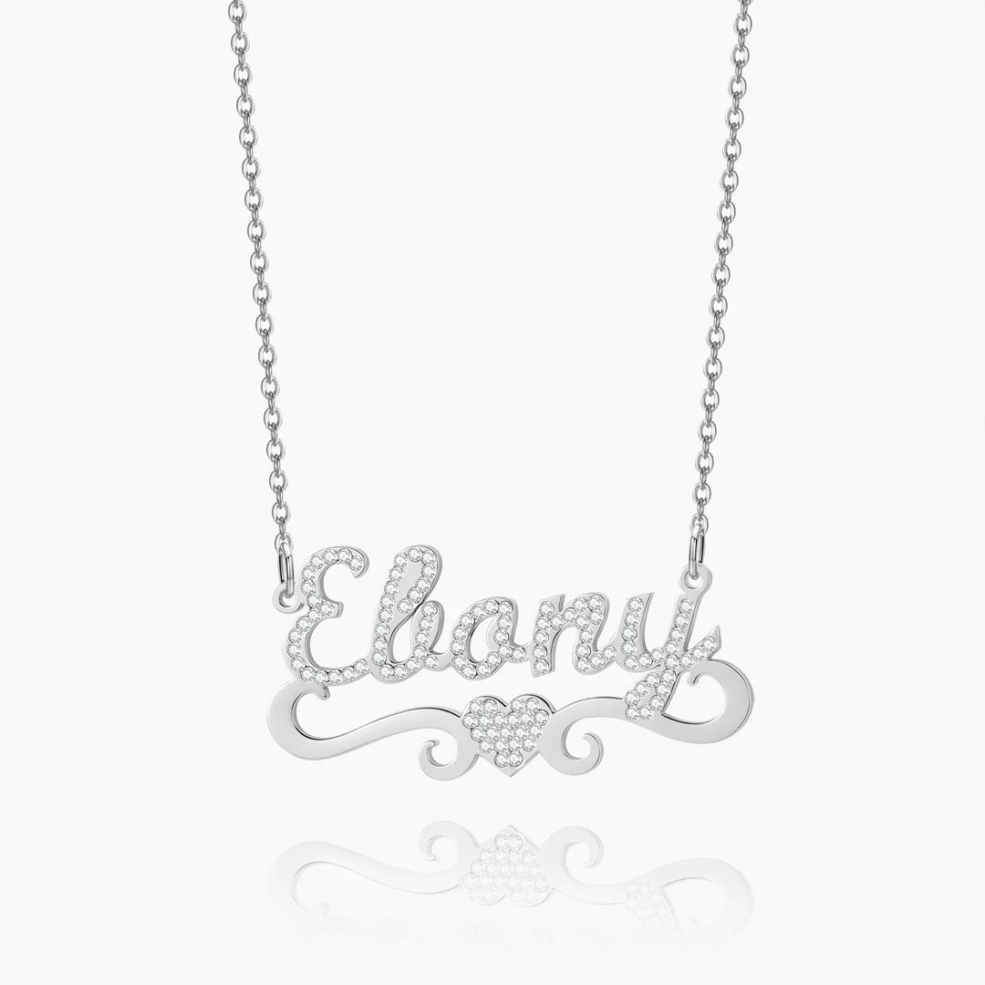 Kids Iced Heart Name Necklace | DORADO