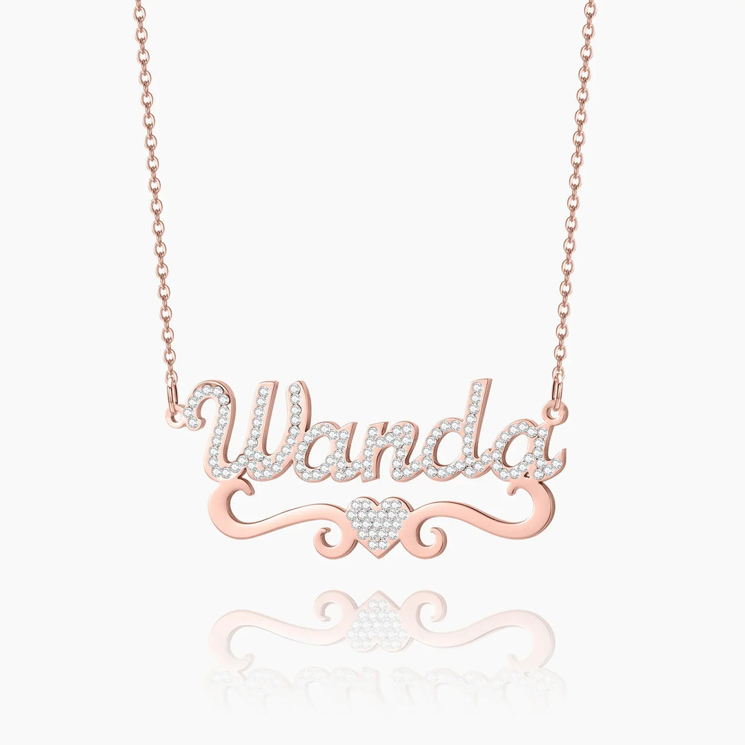 Kids Iced Heart Name Necklace | DORADO