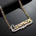 Kids Double Plated Script Name Necklace w/ Figaro Chain | DORADO