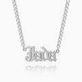 Kids Gothic Name Necklace w/ Cuban Chain | Necklaces by DORADO