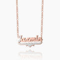 Kids Double Plated Script Name Necklace w/ Figaro Chain | DORADO