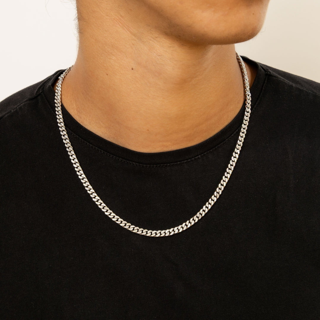 Mens Iced Cuban Link Chain - 5mm