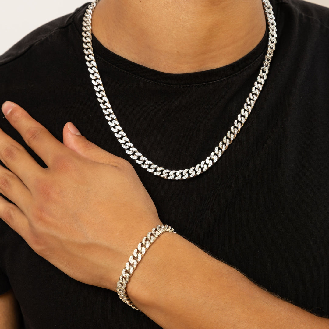 Mens Iced Cuban Link Bracelet - 8mm