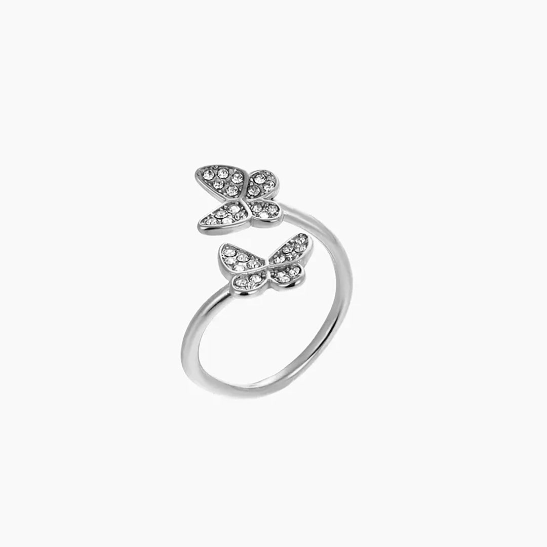 Open Iced Butterfly Ring