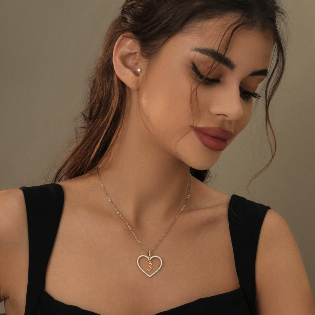 Heart Initial Necklace