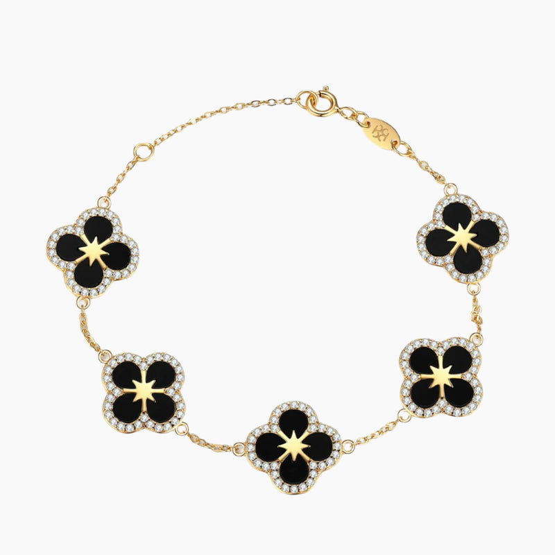 Iced Black Ventura Clover Bracelet