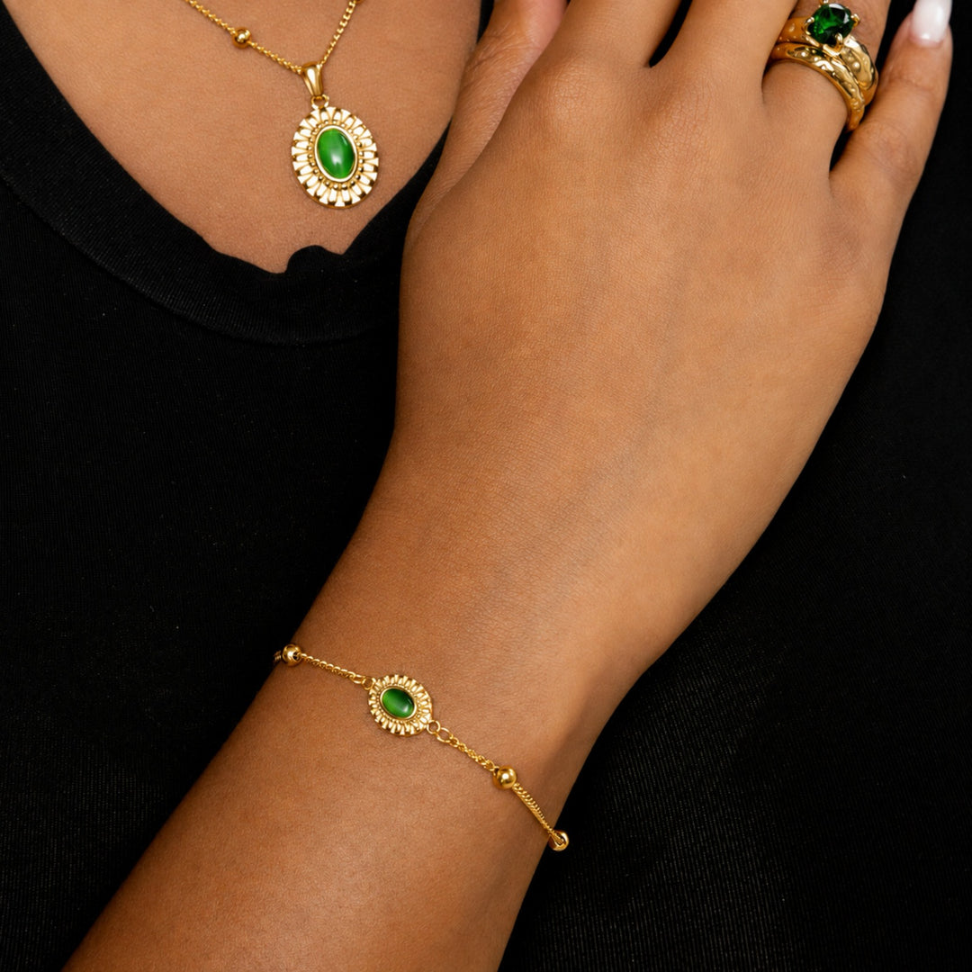 Heirloom Emerald Stone Bracelet | DORADO