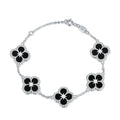Iced Black Ventura Clover Bracelet