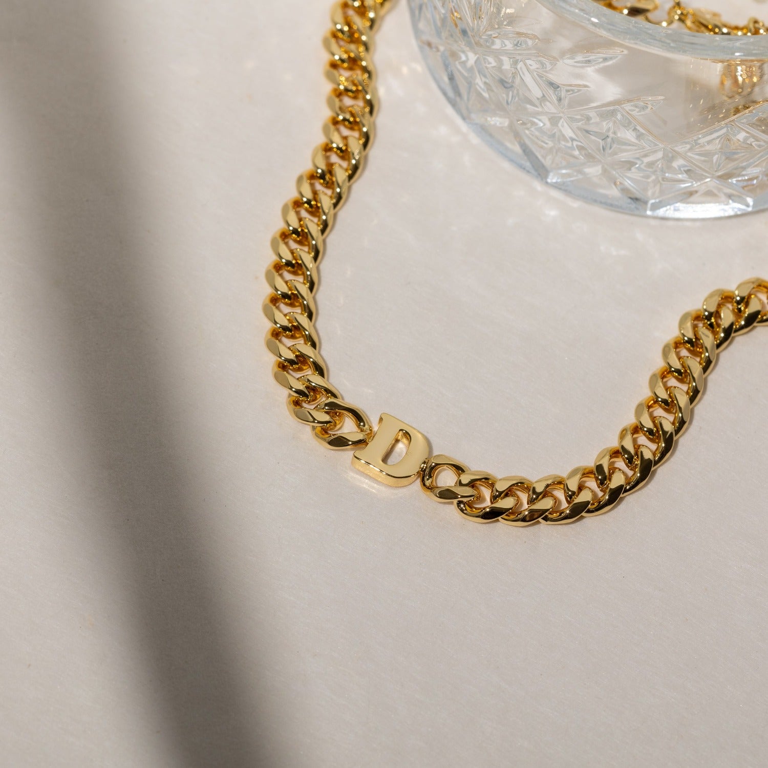 Letter Choker w/ XL Cuban Chain | Necklaces by DORADO