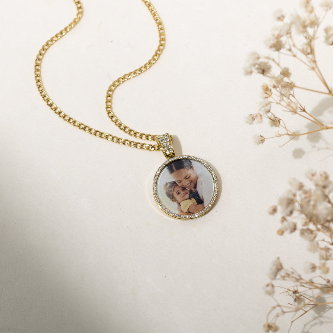 Iced Photo Pendant w/ Cuban Chain | Necklaces by DORADO