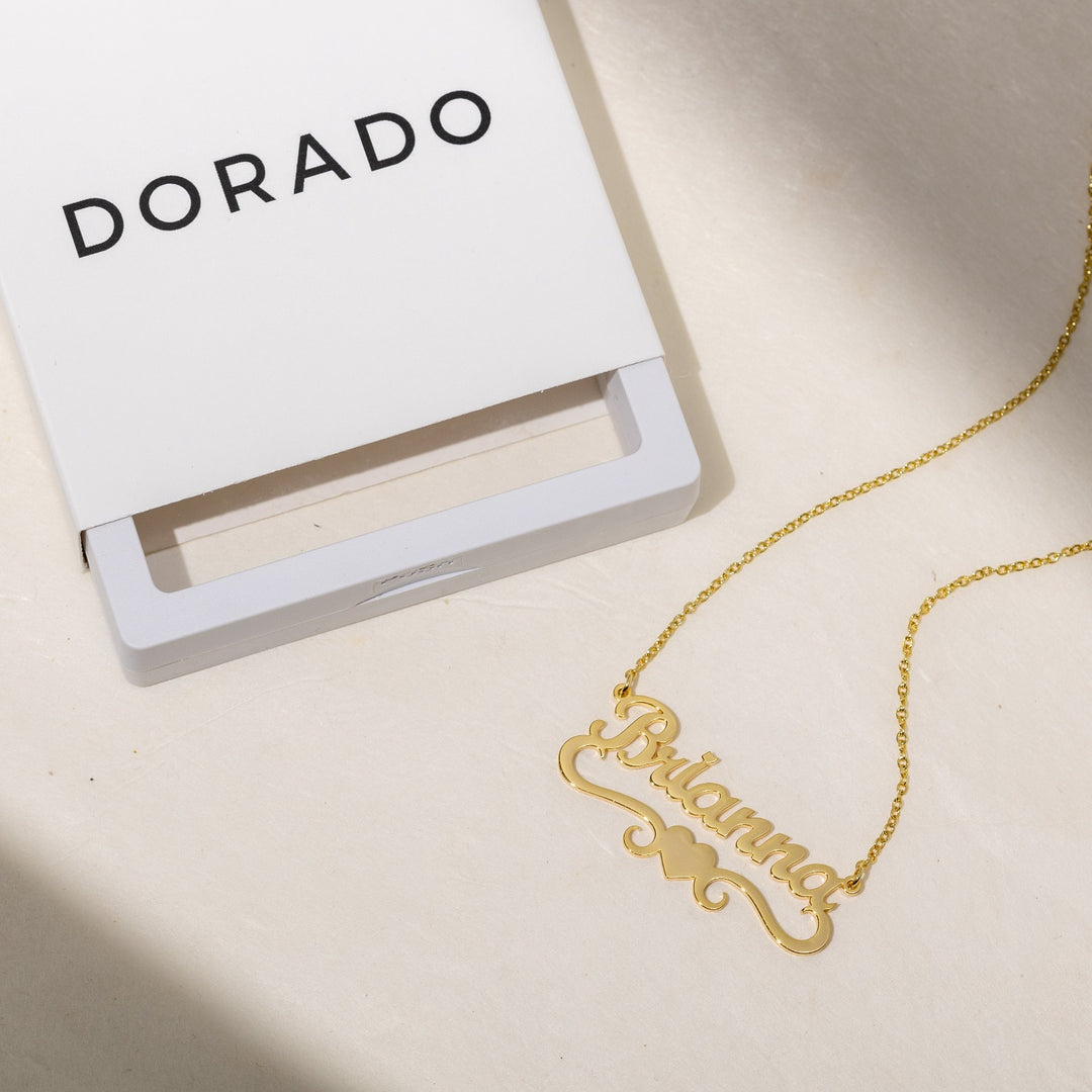 Love Heart Name Necklace | Necklaces by DORADO