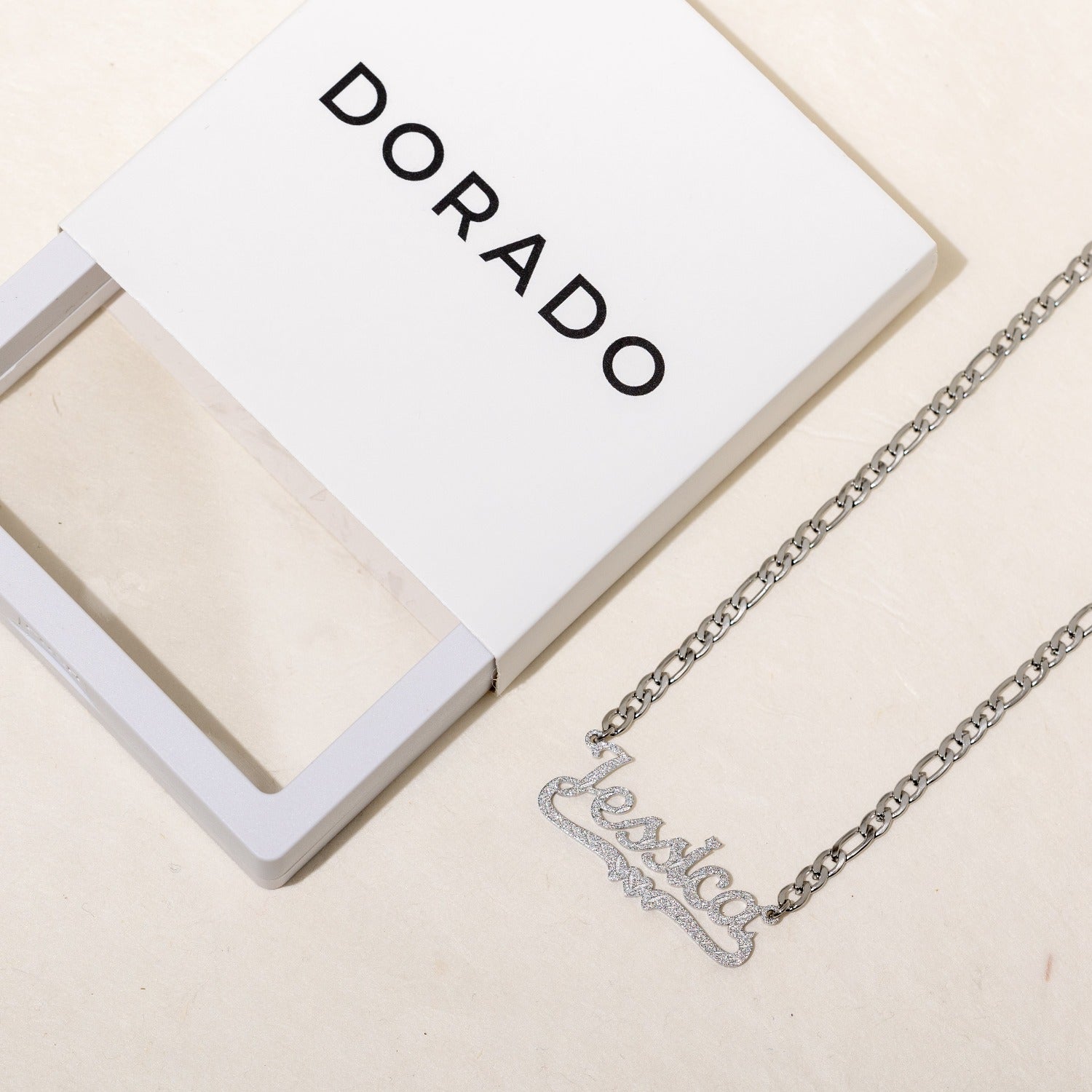 Diamond Cut Heart Name Necklace | Necklaces by DORADO