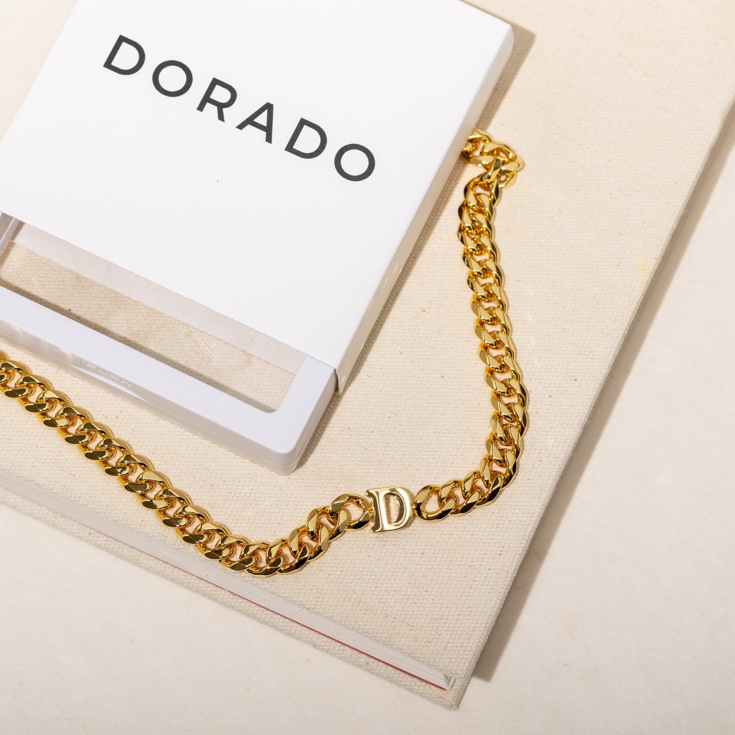 Initials Choker w/ XL Cuban Chain | Necklaces by DORADO