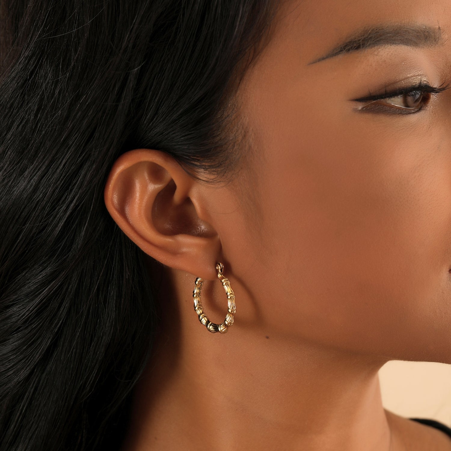 1" Bamboo Hoop Earrings