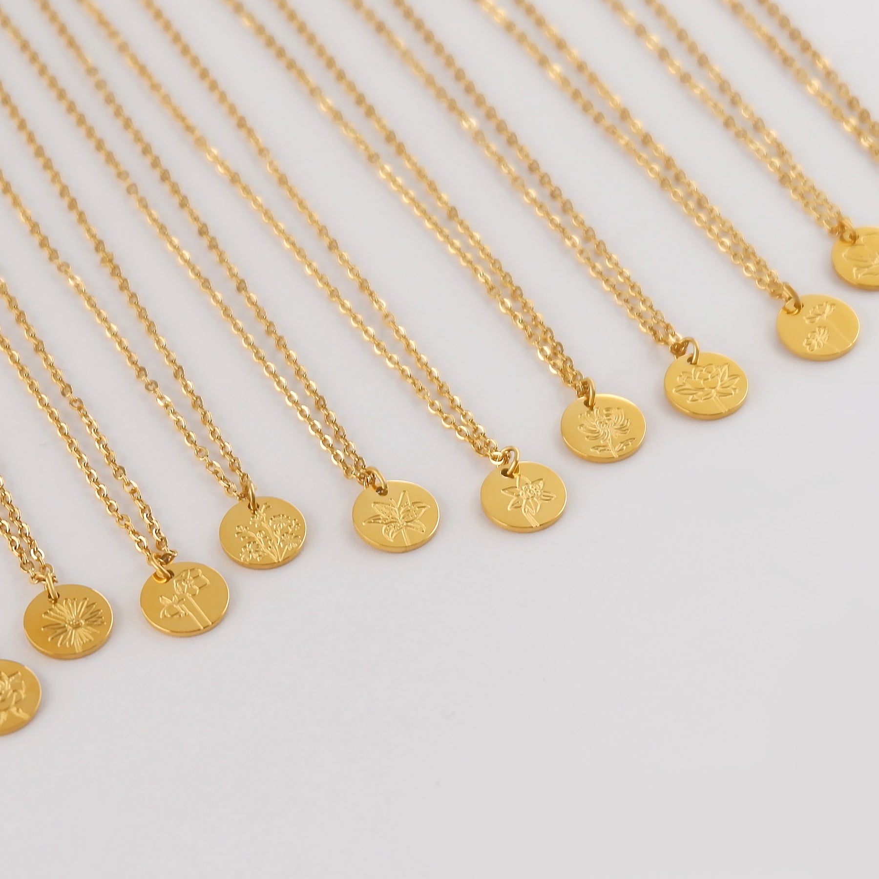 Birth Flower Pendant Necklace | Necklaces by DORADO