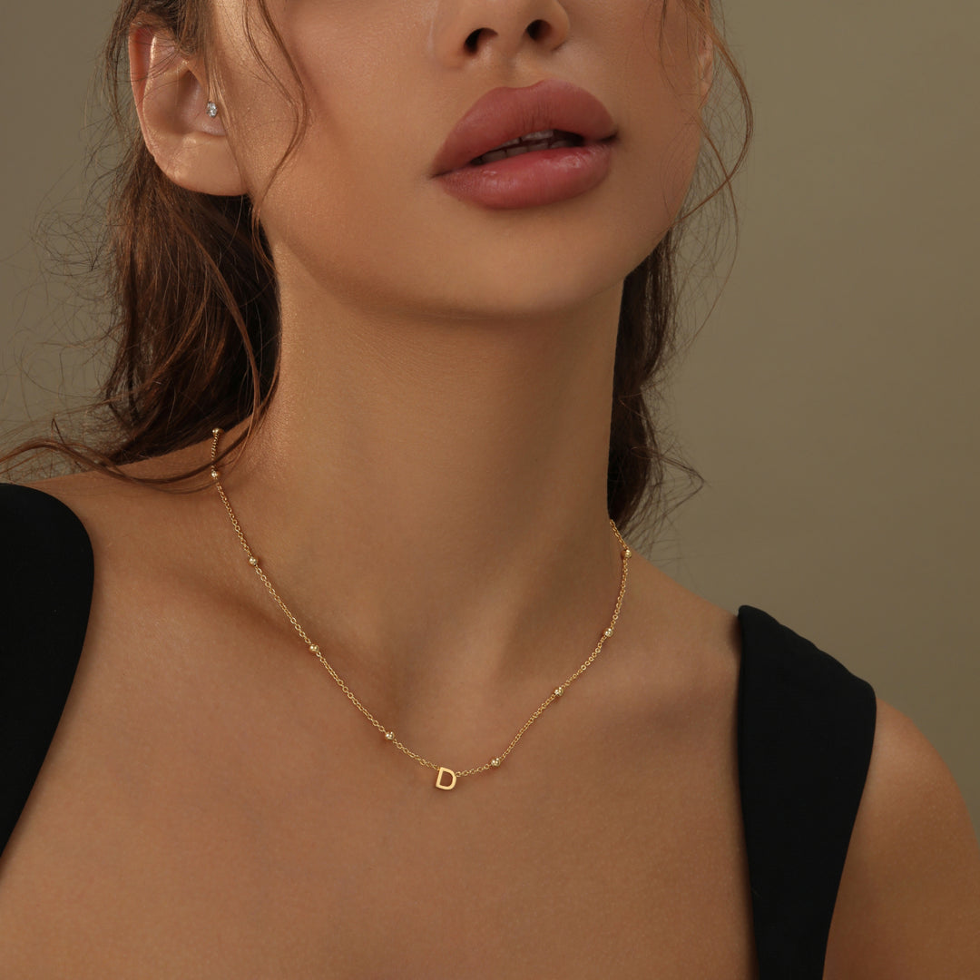 Letter Necklace w/ Satellite Chain