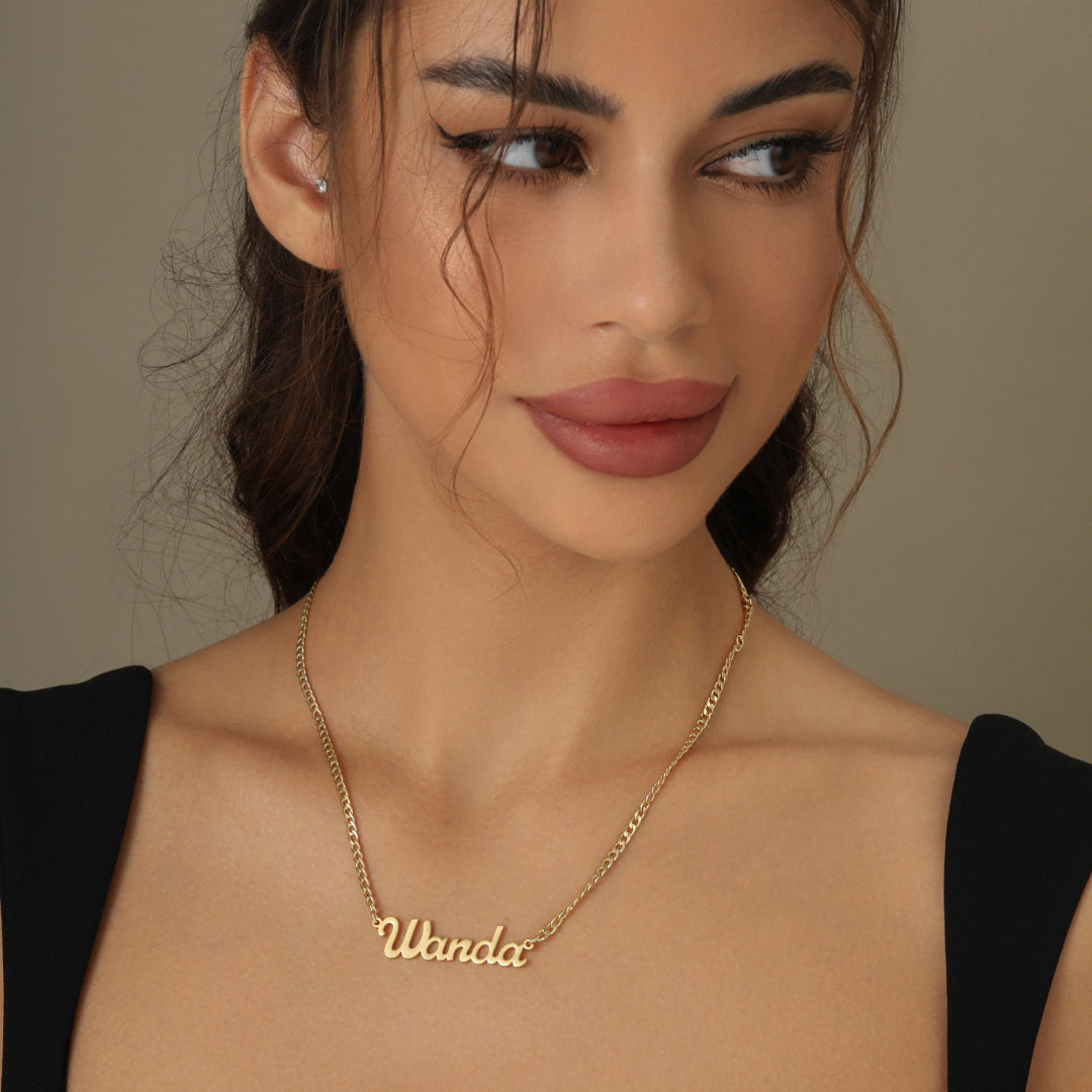 Custom Name Necklace w/ Cuban Chain | DORADO