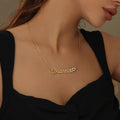 Iced Hearts Name Necklace | Necklaces by DORADO