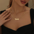 Kids Gothic Name Necklace w/ Cuban Chain | Necklaces by DORADO