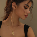 Vertical Gothic Name Necklace w/ Cuban Chain | Necklaces by DORADO