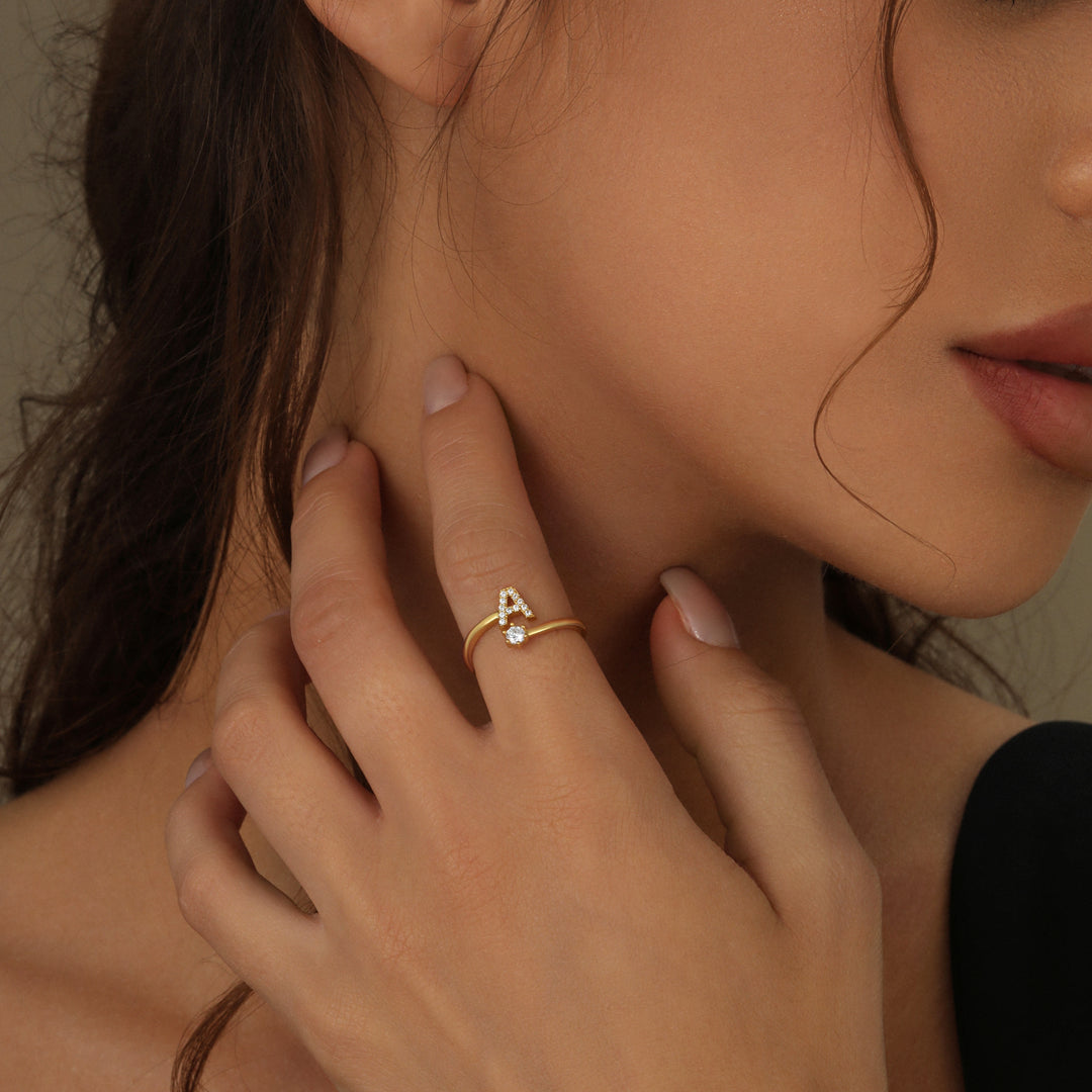 Iced Initial Ring