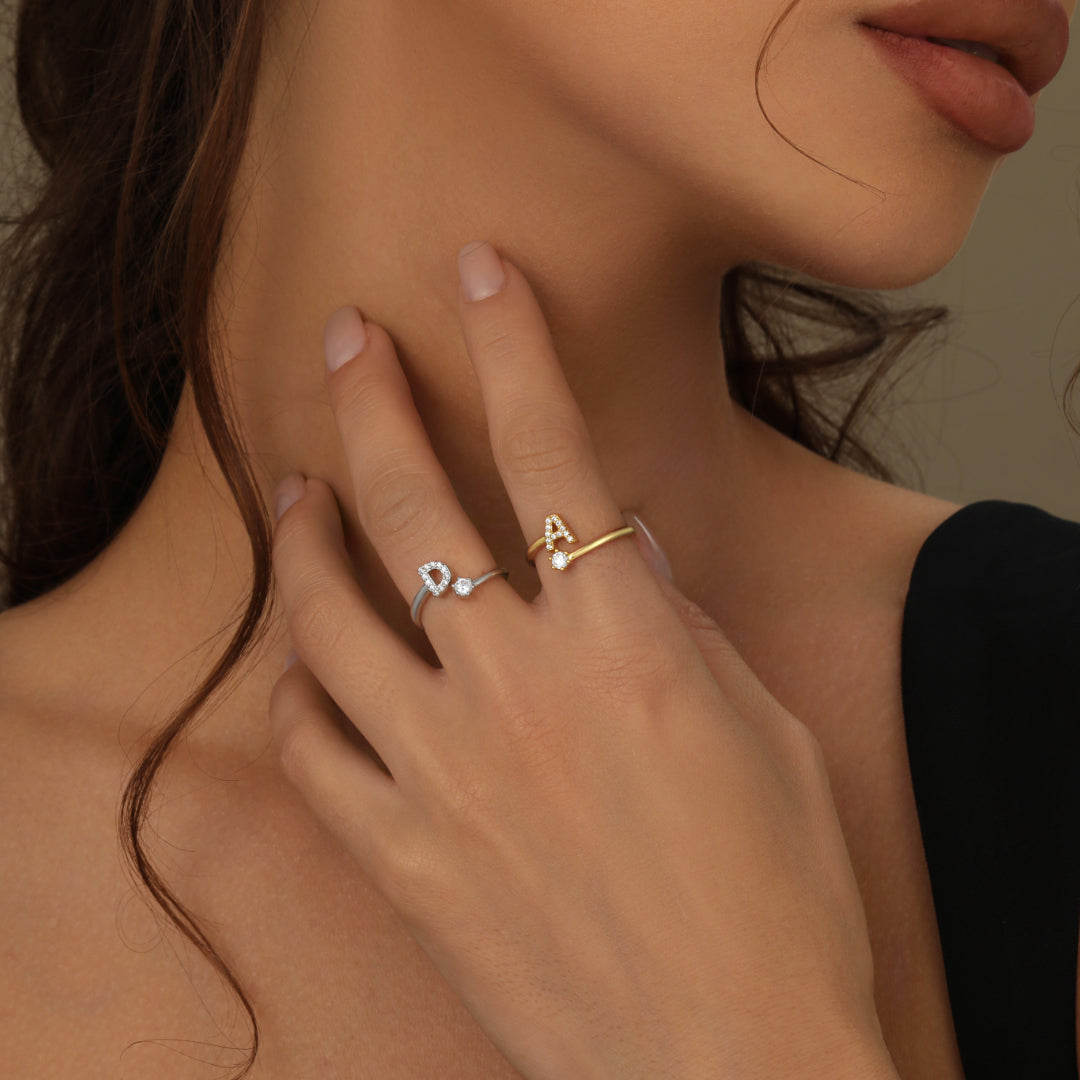 Iced Initial Ring | Ring by DORADO