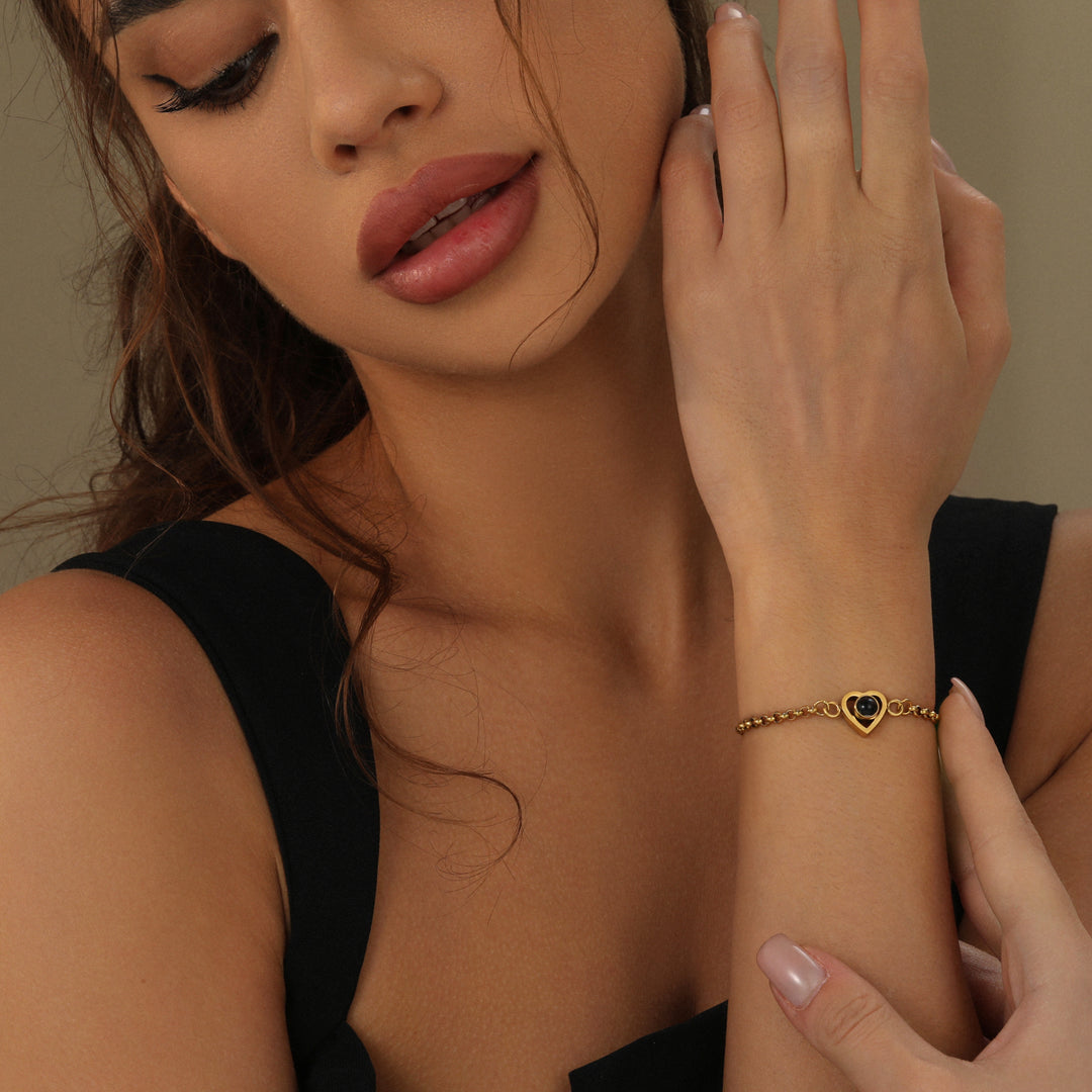 Personalized Heart Photo Bracelet