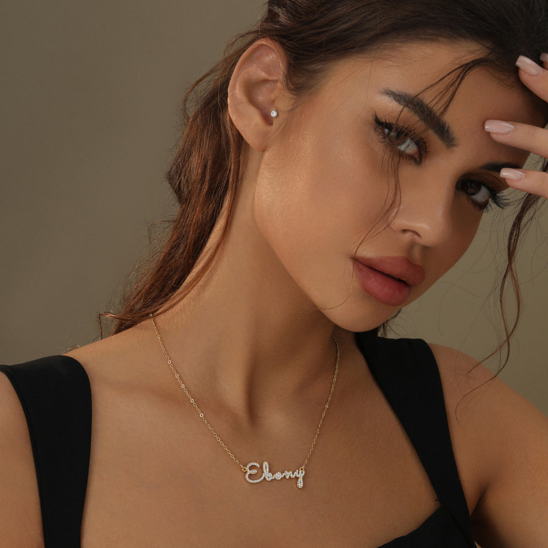 Script Iced Name Necklace