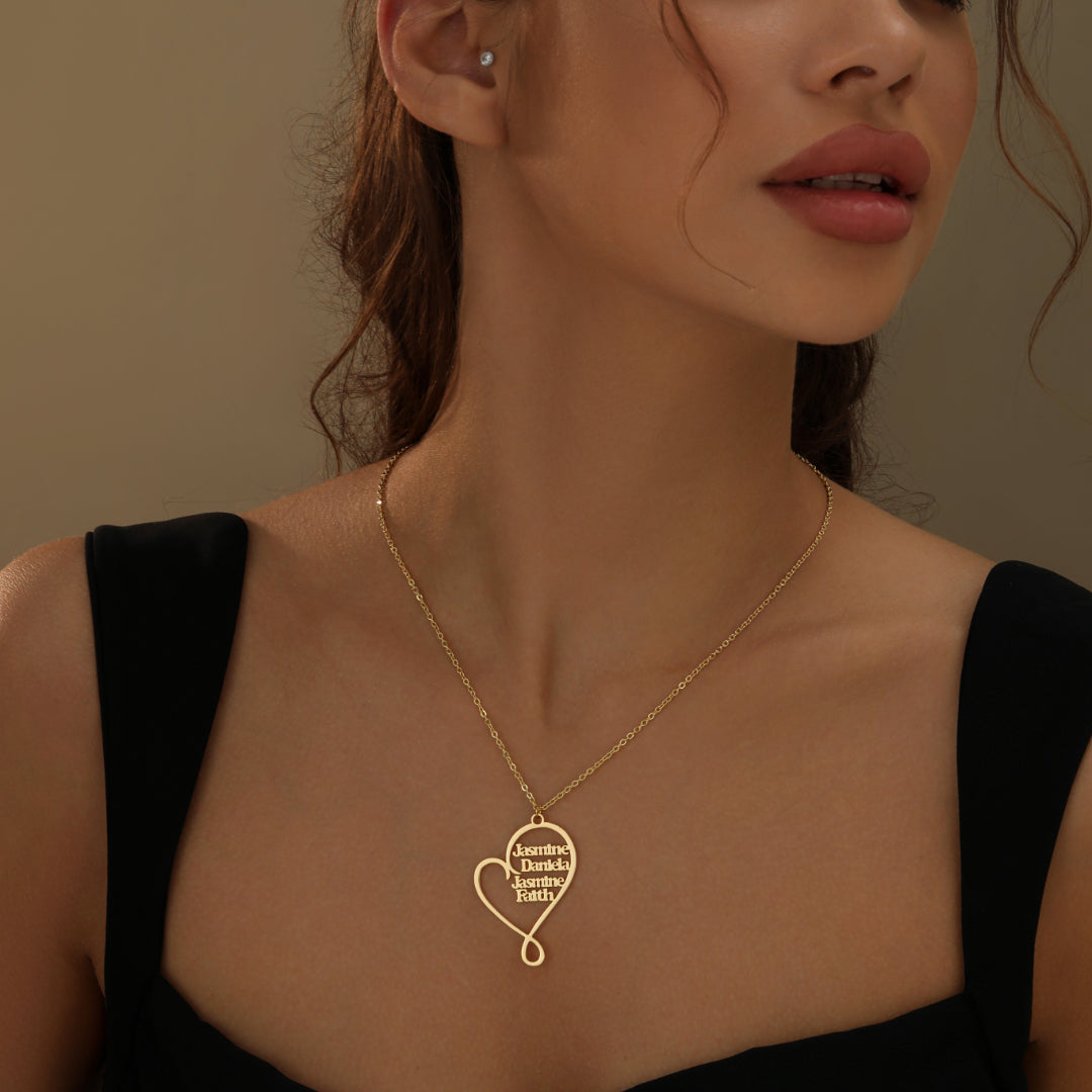 Family Name Heart Necklace | Necklaces by DORADO