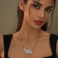 Double Plated Gothic Name Necklace w/ Figaro Chain | Necklaces by DORADO