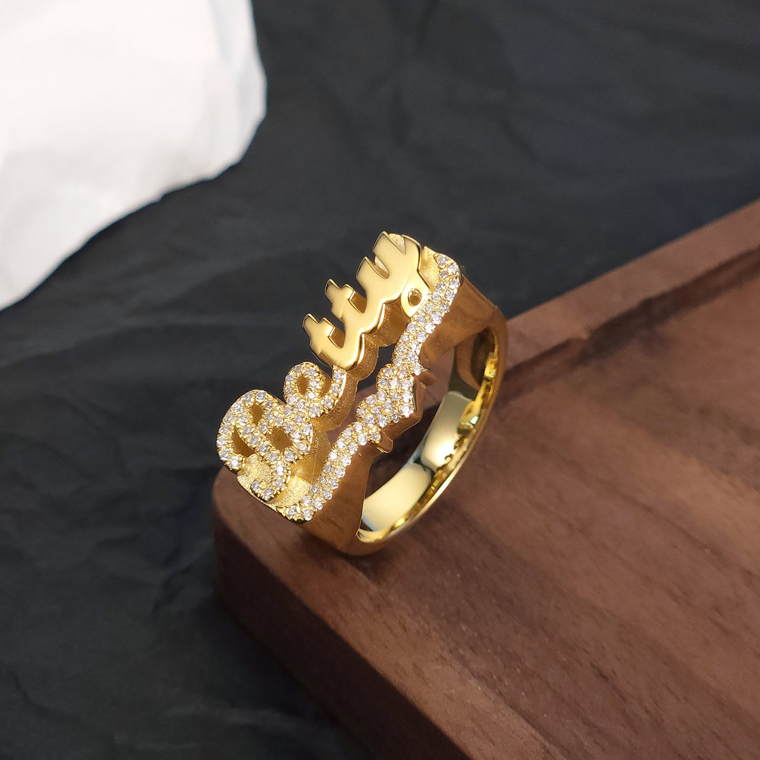 Iced 3D Name Ring | Dorado Fashion