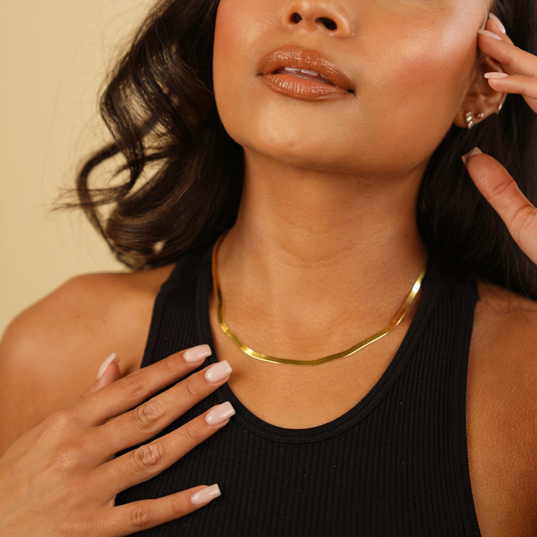 Herringbone Necklace - 3mm | Dorado Fashion