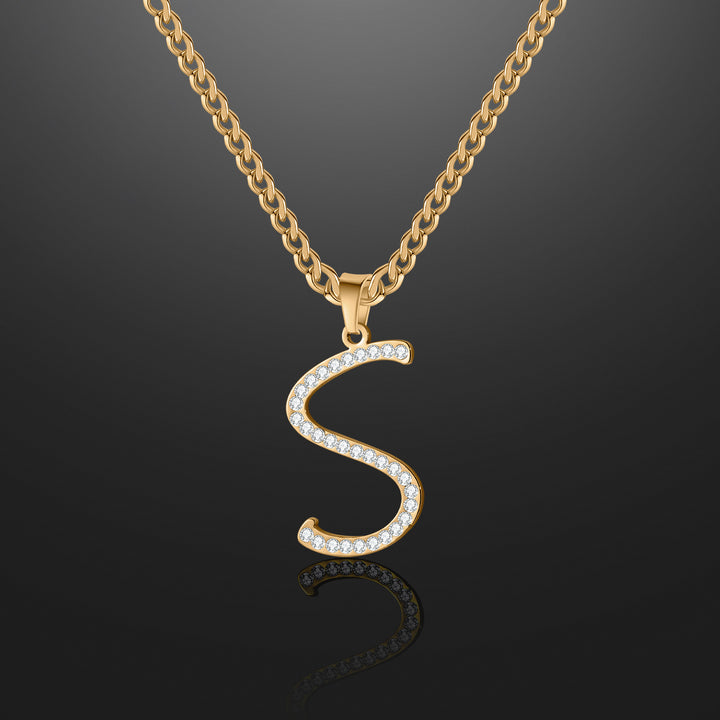 Iced Letter Necklace | Dorado Fashion