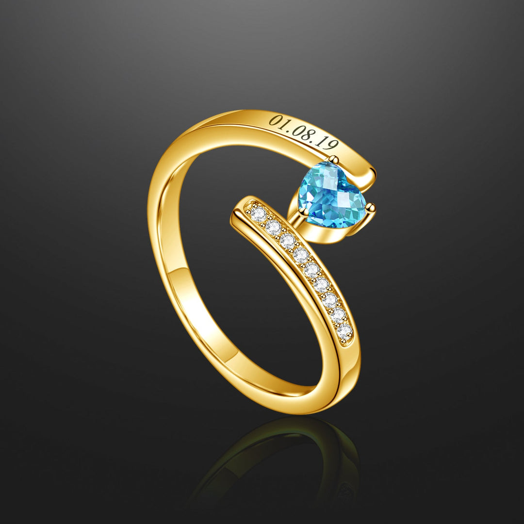 Engraved Birthstone Ring | Dorado Fashion