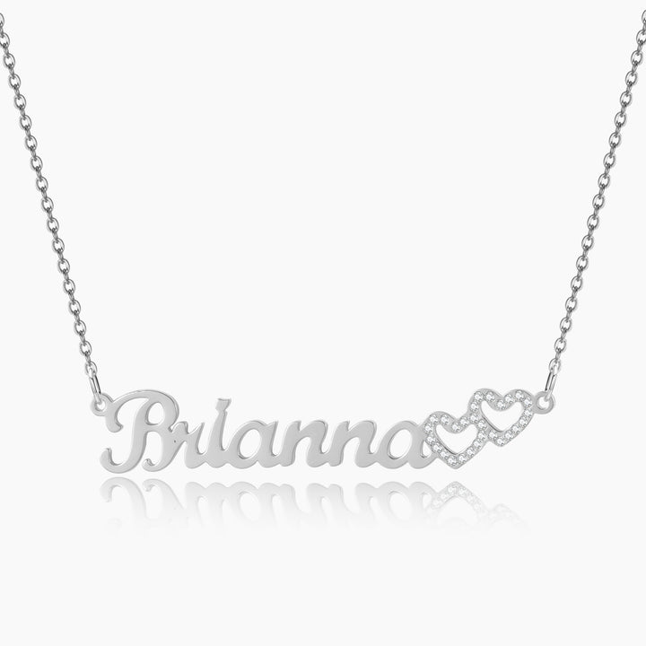 Iced Hearts Name Necklace | Dorado Fashion