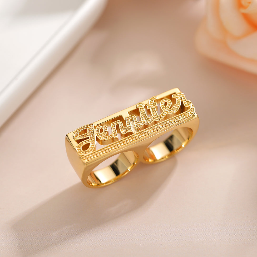 Two Finger Name Ring | DORADO