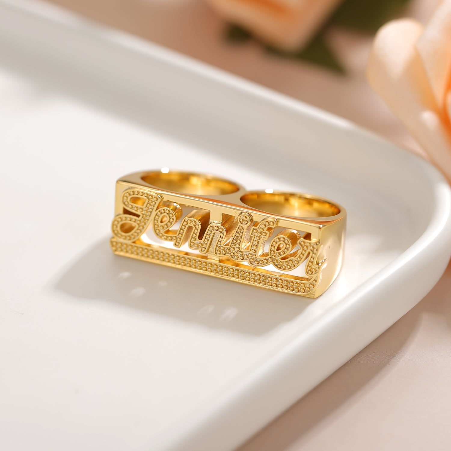 Two Finger Name Ring | Dorado Fashion