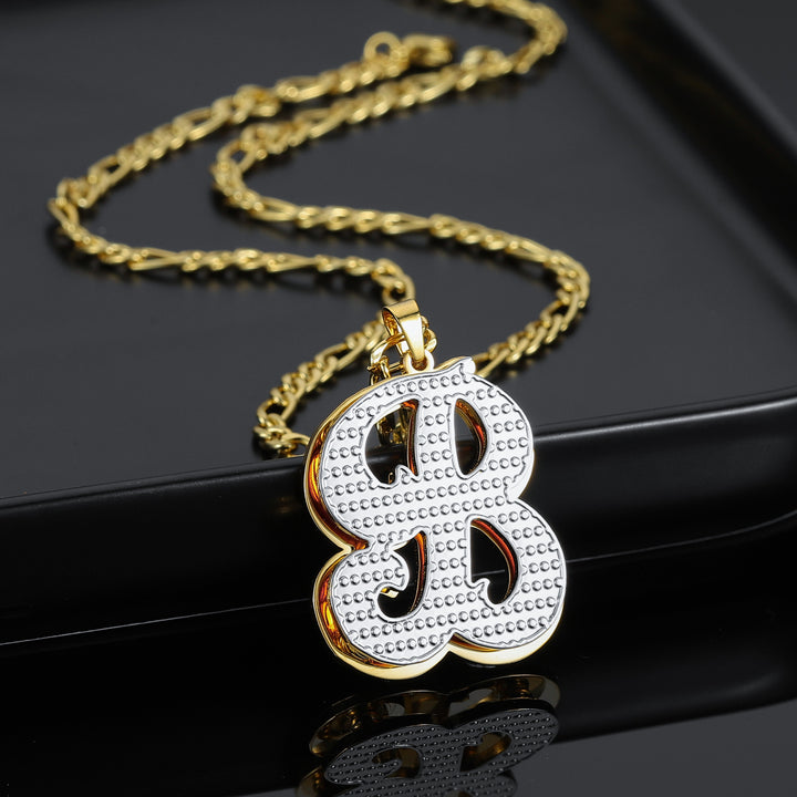 Double Plated Initial Necklace w/ Figaro Chain | Dorado Fashion