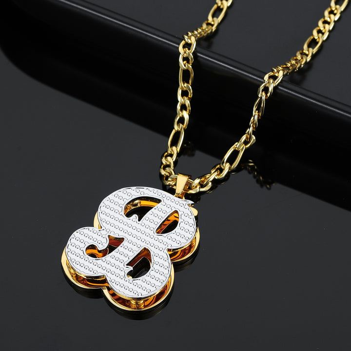 Double Plated Initial Necklace w/ Figaro Chain | Dorado Fashion
