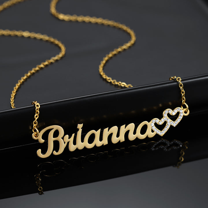 Iced Hearts Name Necklace | Dorado Fashion